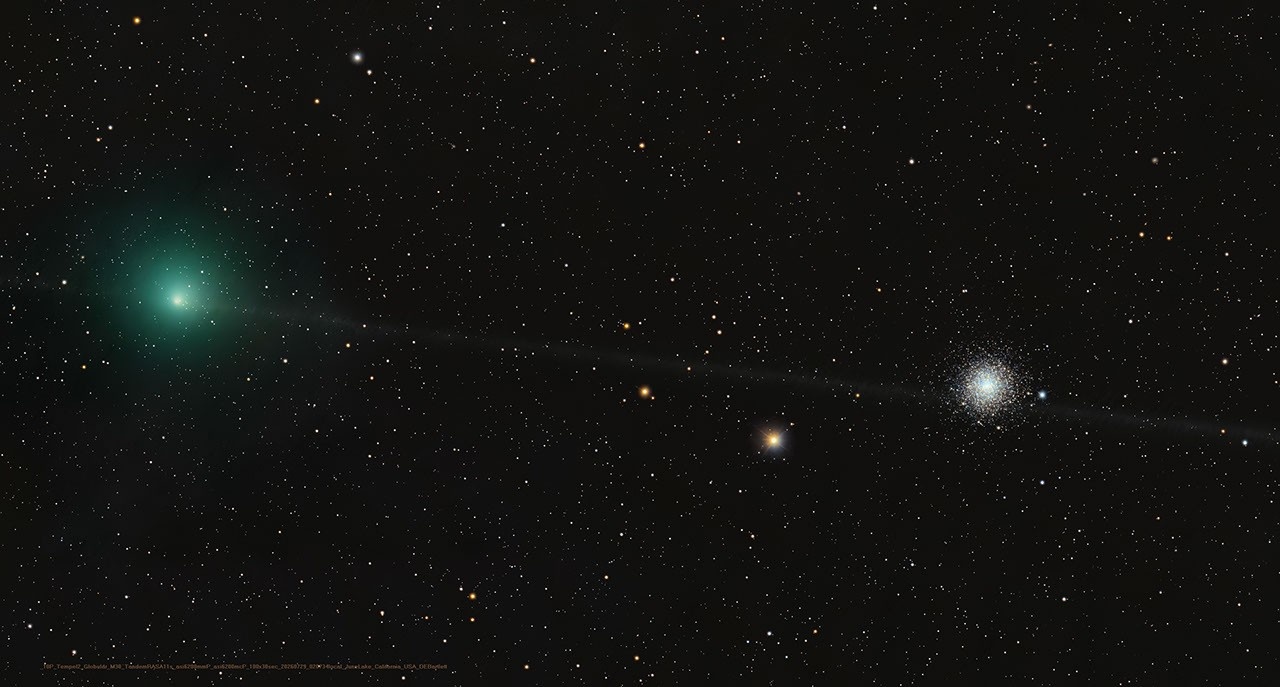 O Encontro Cósmico Ilusório: Desvendando a Profundidade do Universo com Tempel 2 e Messier 30