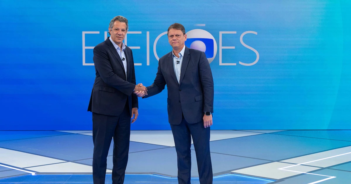 Debate da Globo em SP: acompanhe o encontro entre Tarcísio de Freitas e Fernando Haddad