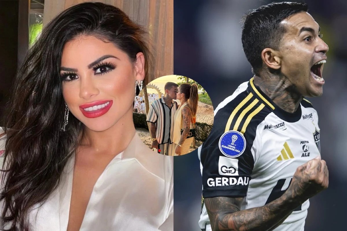 Influenciadora Bruna Miller detalha relação com Dudu, do Atlético-MG, e afirma que esposa sabe de 'trisal'