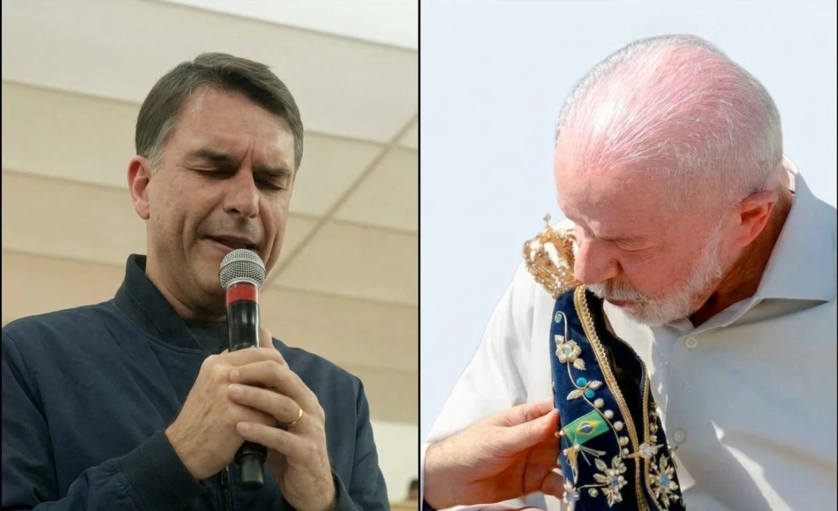 Lula e Flávio Bolsonaro participam de celebrações católicas