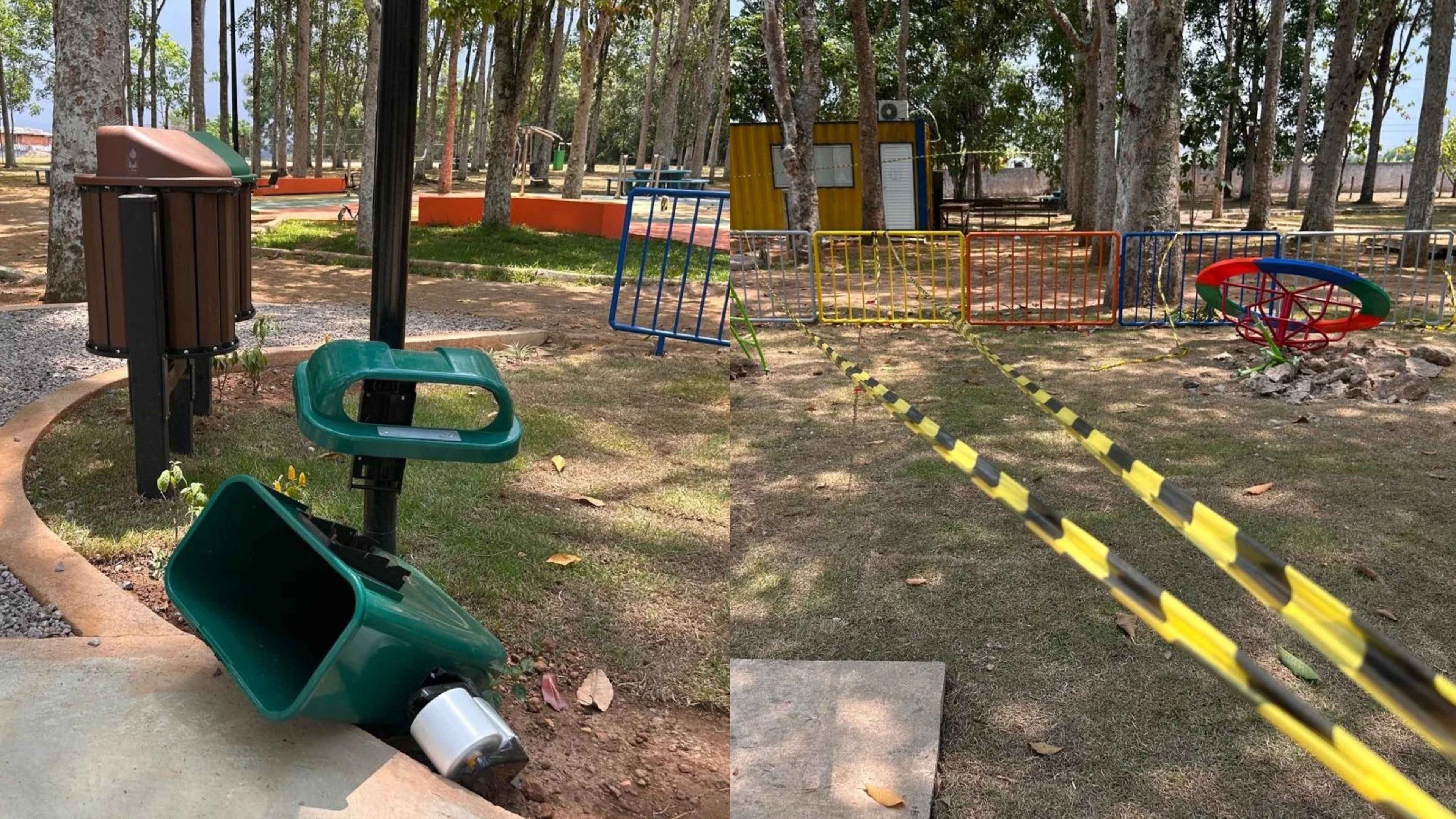 Parque público interditado após vandalismo
