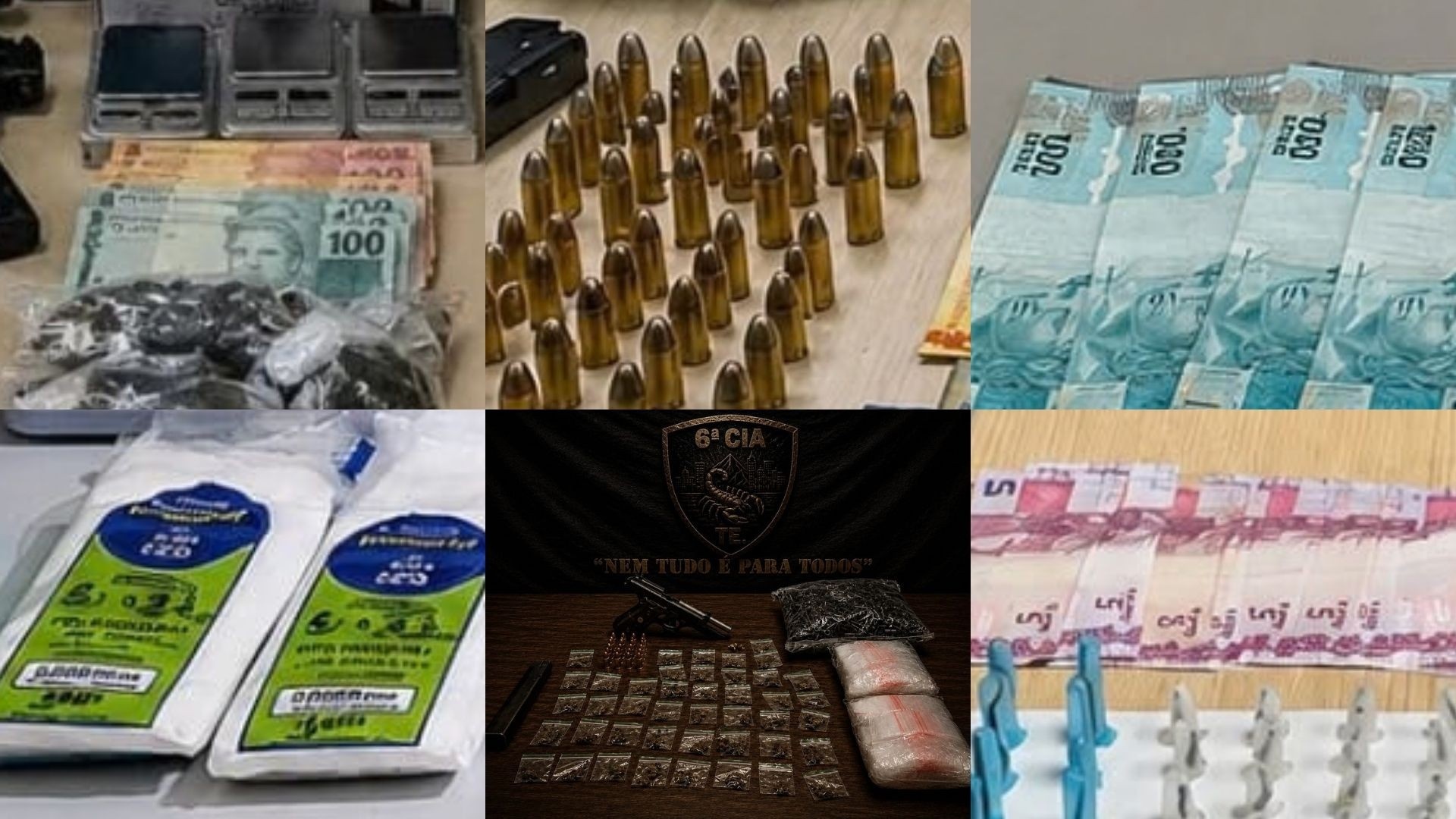 Polícia do ES divulga fotos de apreensões modificadas por IA com erros em cédulas, munições e drogas