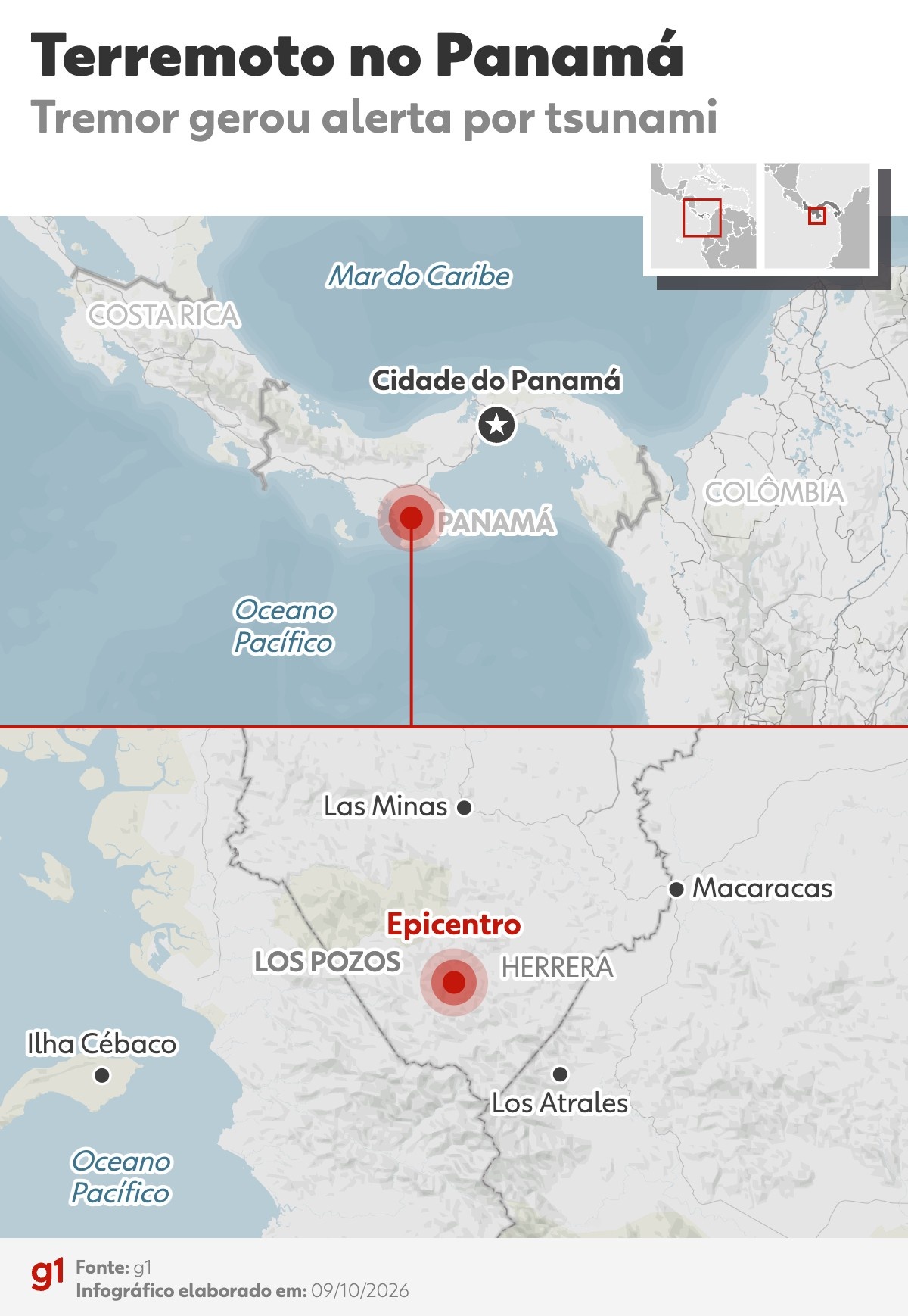 Terremoto de magnitude 7,7 atinge o Panamá