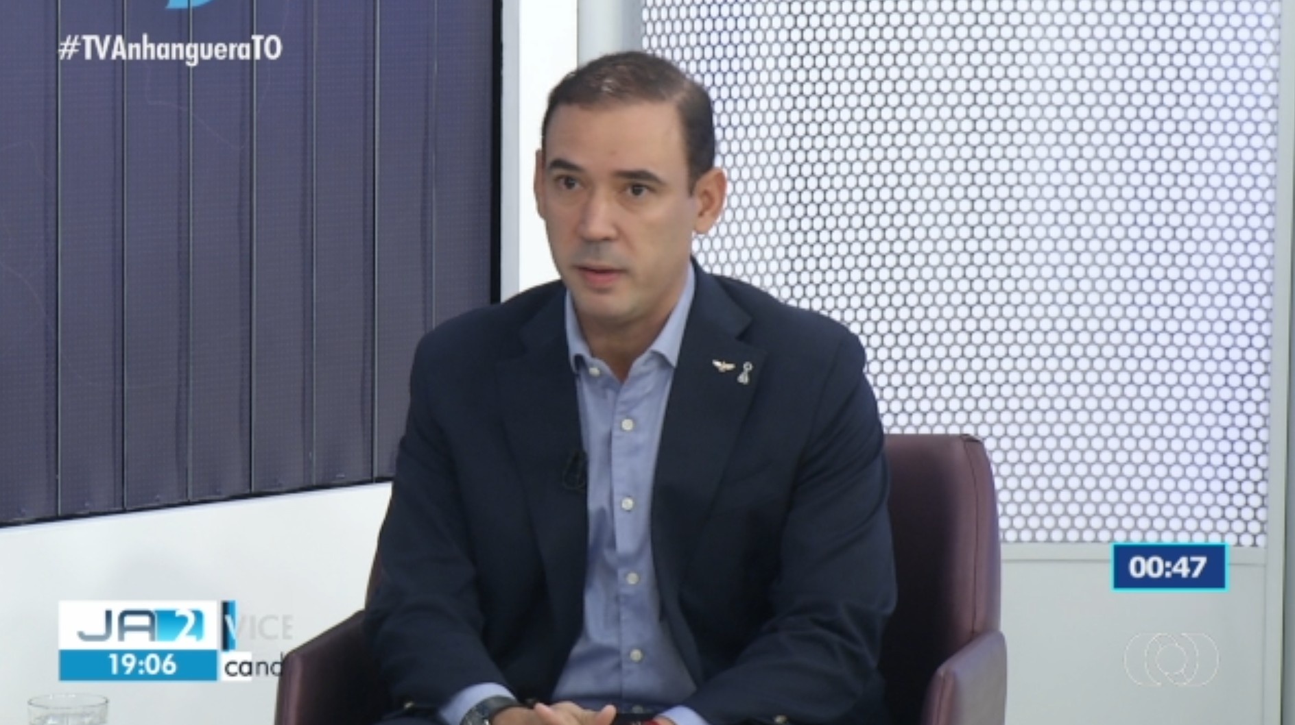 Vicentinho Júnior (PSDB) entrevistado pela TV Anhanguera